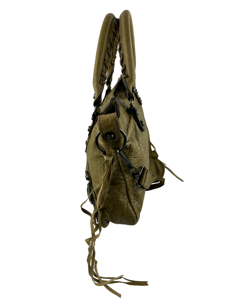 Balenciaga The First Motorcycle Bag in Olive - irvrsbl