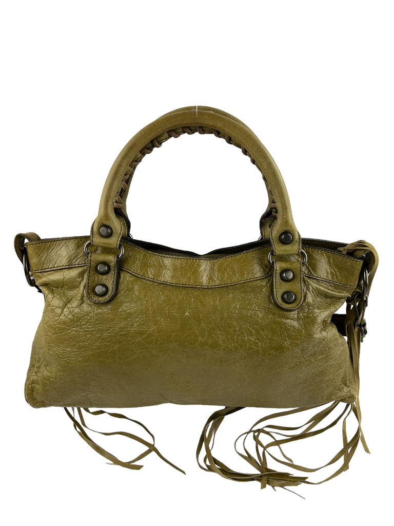 Balenciaga The First Motorcycle Bag in Olive - irvrsbl