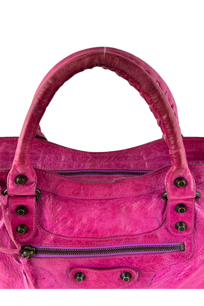 Balenciaga Magenta City Motorcycle Bag - irvrsbl