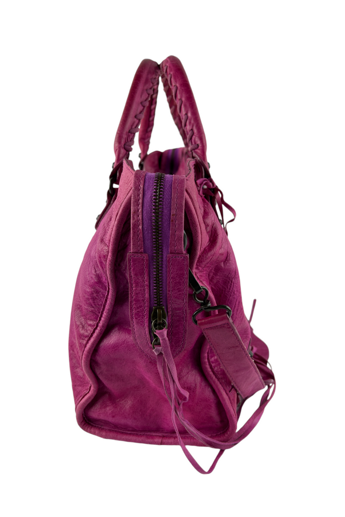 Balenciaga Magenta City Motorcycle Bag - irvrsbl