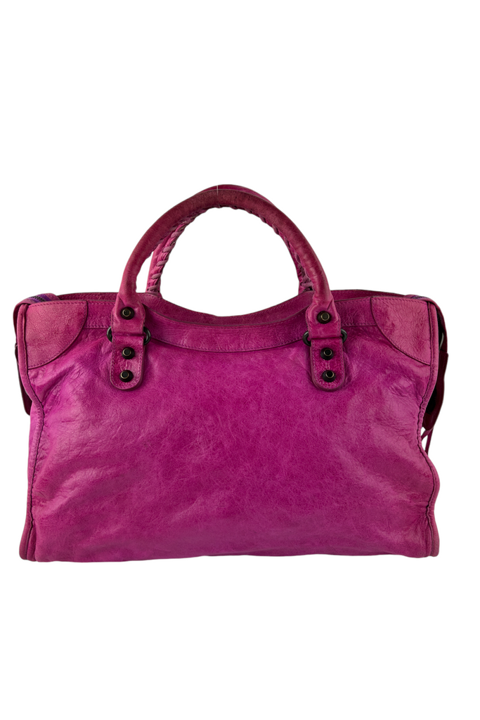 Balenciaga Magenta City Motorcycle Bag - irvrsbl