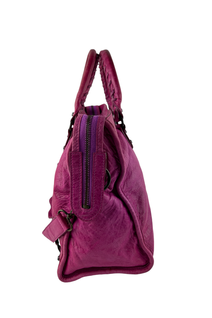 Balenciaga Magenta City Motorcycle Bag - irvrsbl