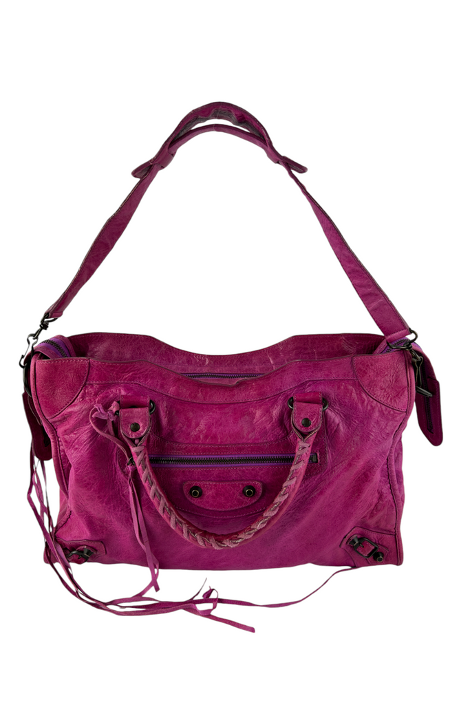 Balenciaga Magenta City Motorcycle Bag - irvrsbl