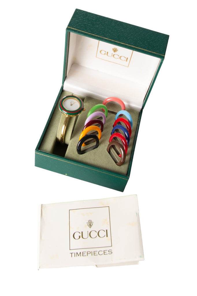 Gucci Authentic 90s Multi Bezel Bangle Watch with Interchangeable Bezels - irvrsbl