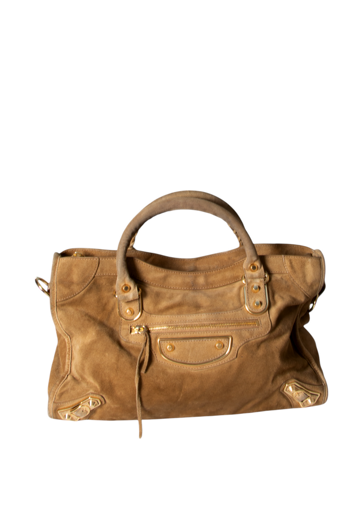 Balenciaga Classic City Bag in Tan Suede - irvrsbl