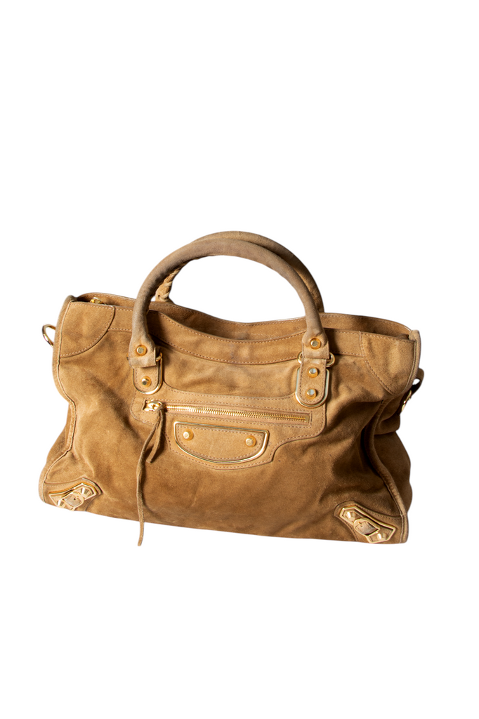 Balenciaga Classic City Bag in Tan Suede - irvrsbl