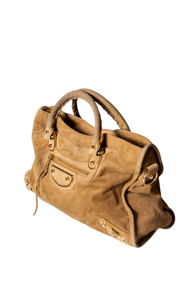 Balenciaga Classic City Bag in Tan Suede - irvrsbl