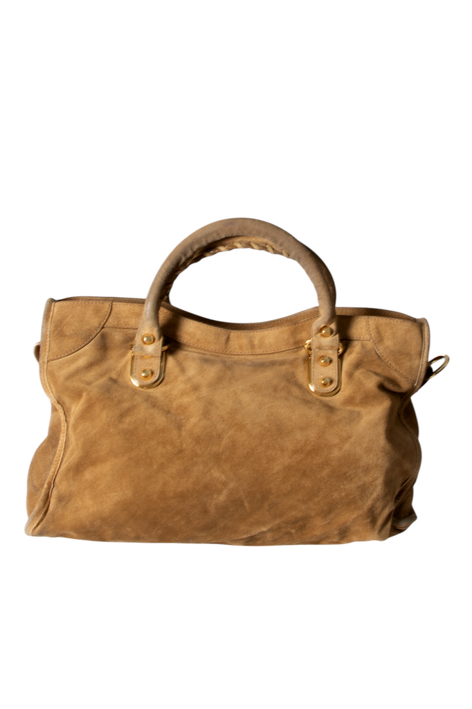 Balenciaga Classic City Bag in Tan Suede - irvrsbl