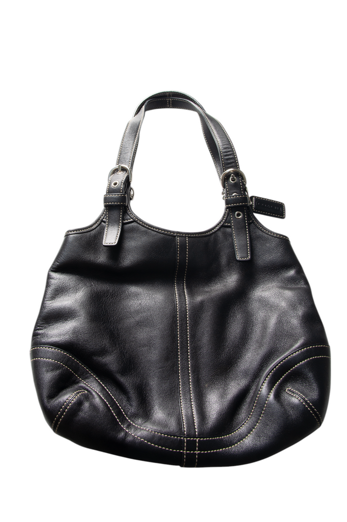 Coach Contrast Stitch Leather Shoulder Bag - irvrsbl