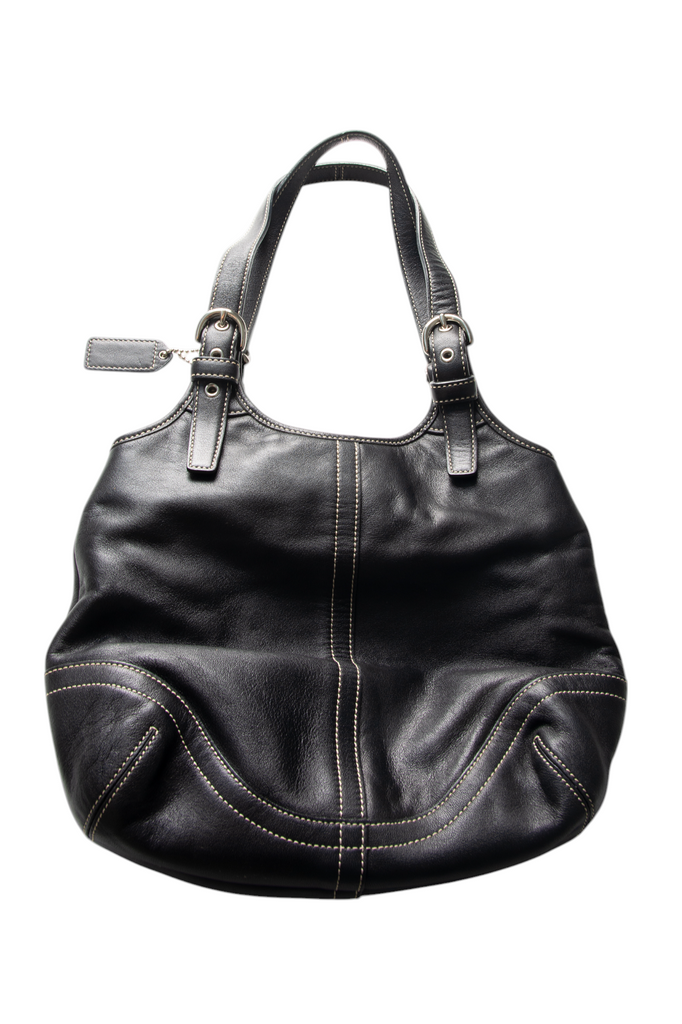 Coach Contrast Stitch Leather Shoulder Bag - irvrsbl