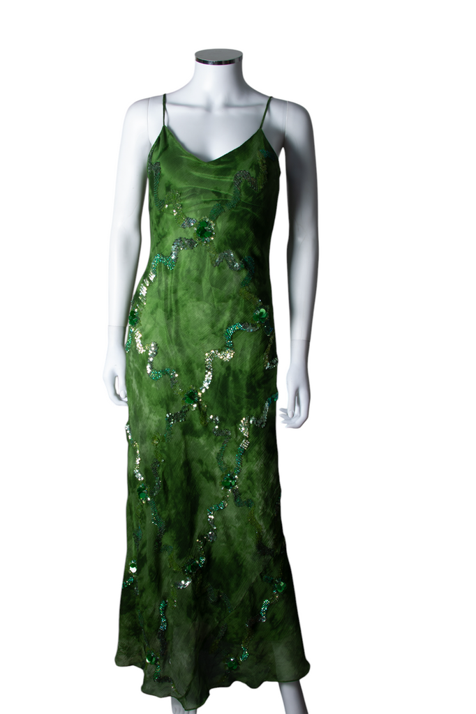 vintage Green Sequin Slip Dress - irvrsbl