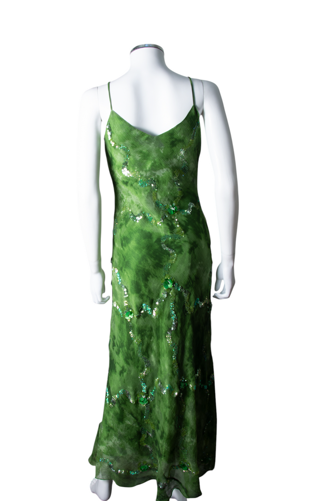 vintage Green Sequin Slip Dress - irvrsbl