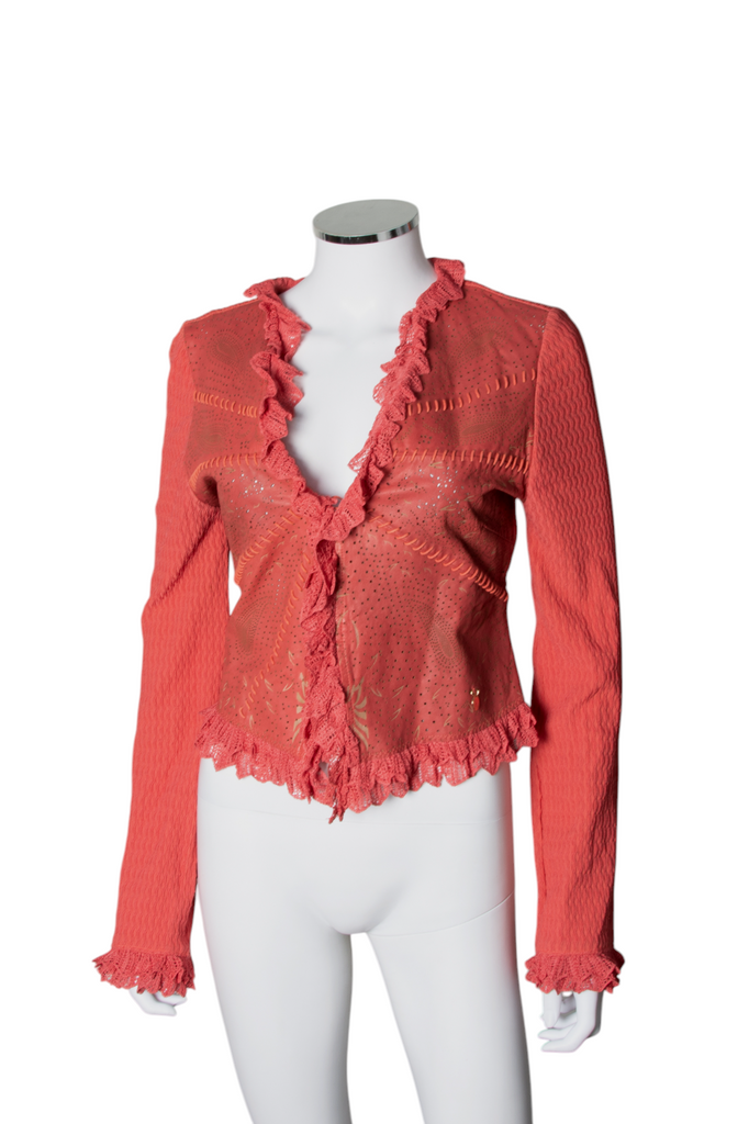 Roberto Cavalli Leather Cardigan Top - irvrsbl