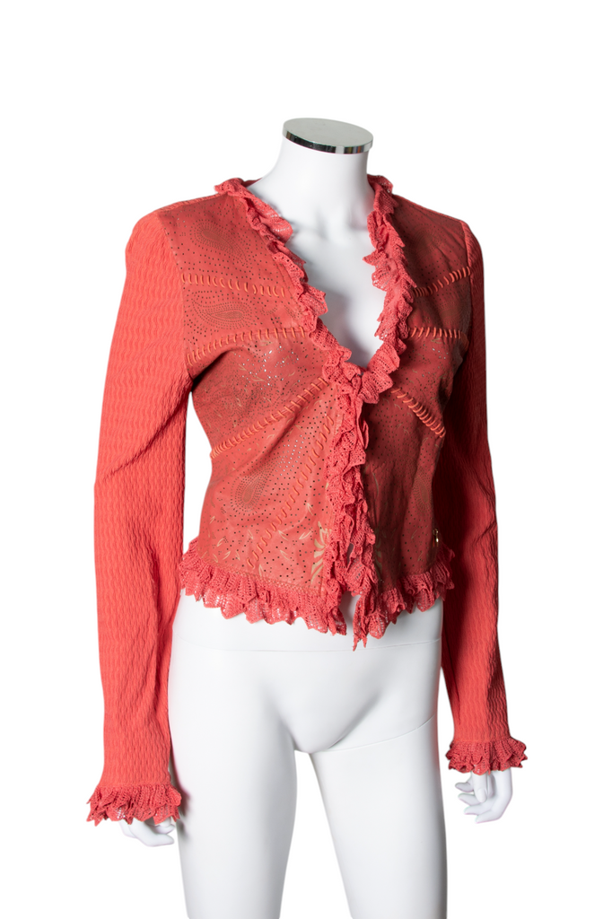 Roberto Cavalli Leather Cardigan Top - irvrsbl