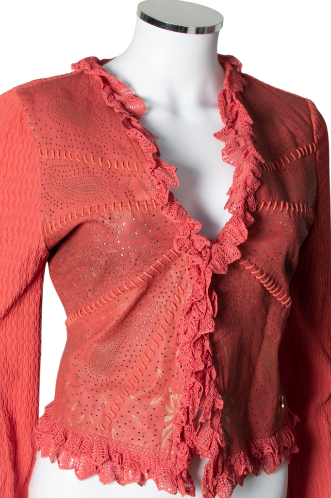 Roberto Cavalli Leather Cardigan Top - irvrsbl