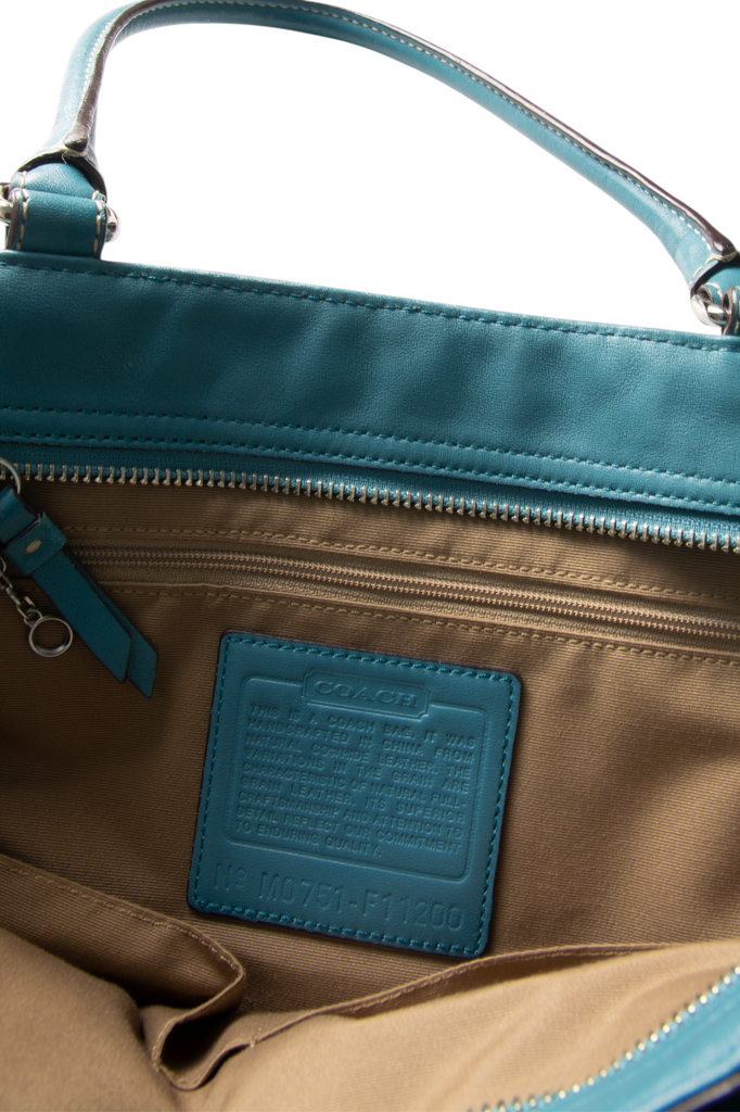 Coach Blue Handbag with Horsebit Detail - irvrsbl