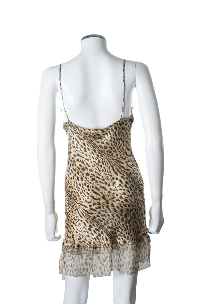 Roberto Cavalli Leopard Silk Slip Dress - irvrsbl