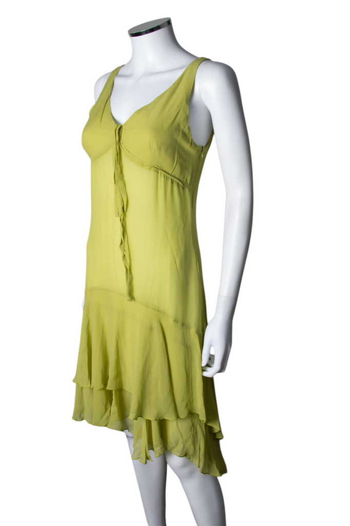 vintage Chartreuse Silk Dress - irvrsbl