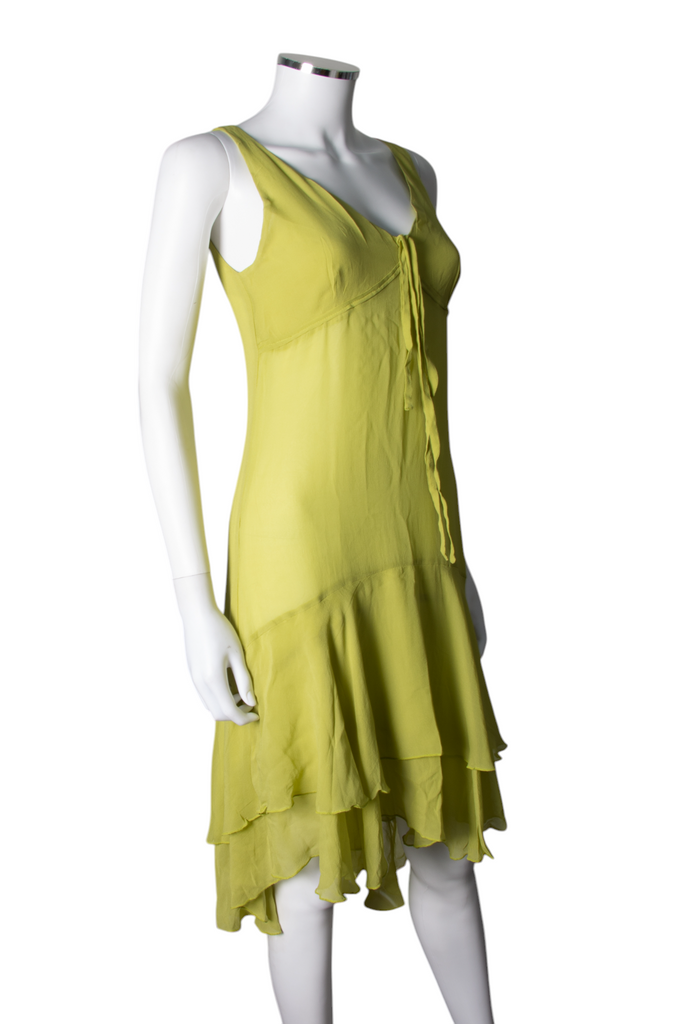 vintage Chartreuse Silk Dress - irvrsbl