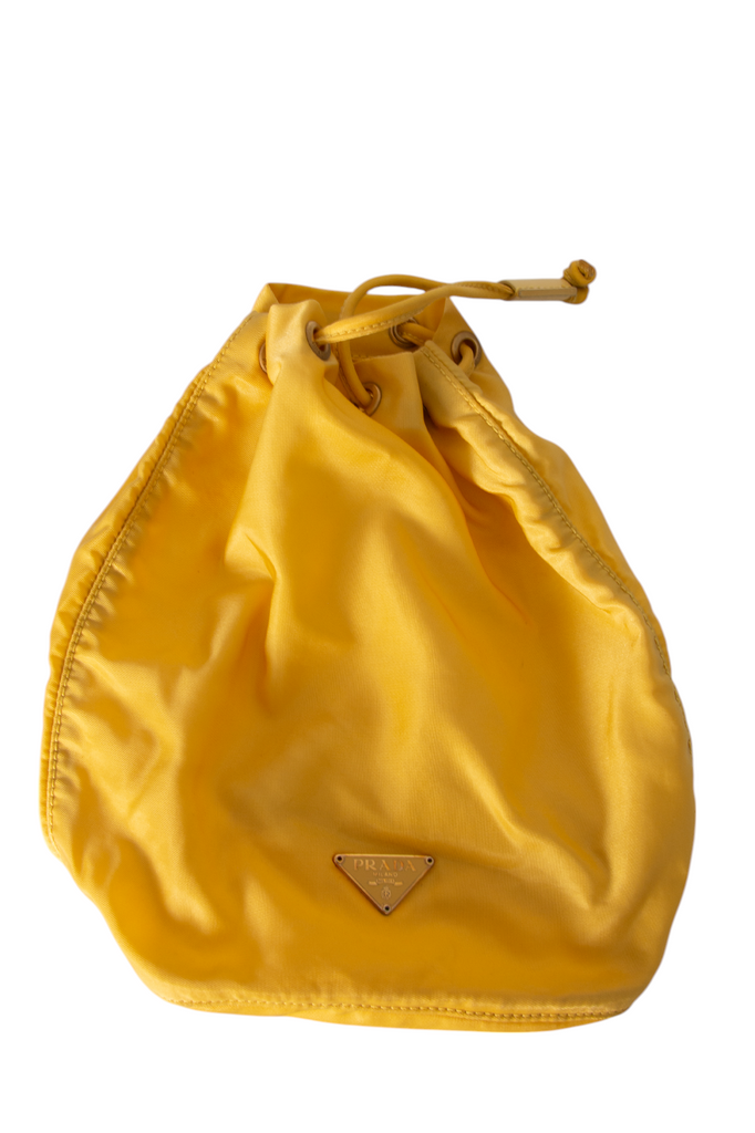 Prada Yellow Nylon Drawstring Bag - irvrsbl