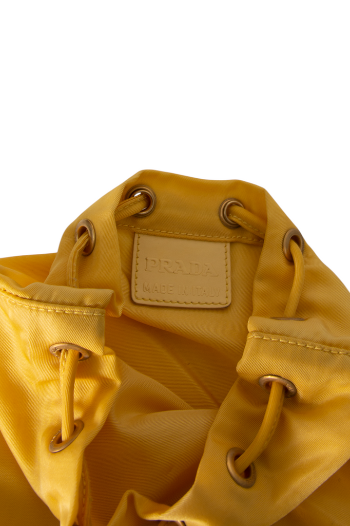 Prada Yellow Nylon Drawstring Bag - irvrsbl