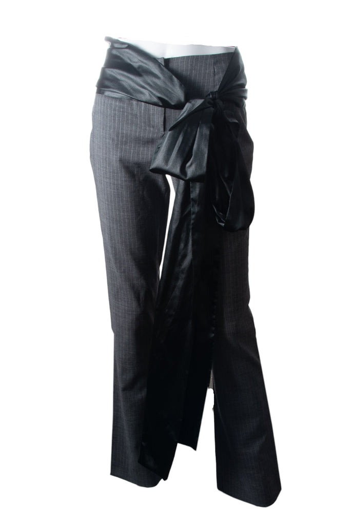 Dolce and Gabbana Pinstripe Pants with Oversized Bow - irvrsbl