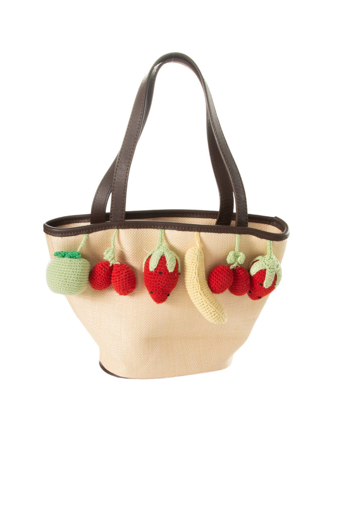 Moschino Fruit Knit Straw Bag - irvrsbl