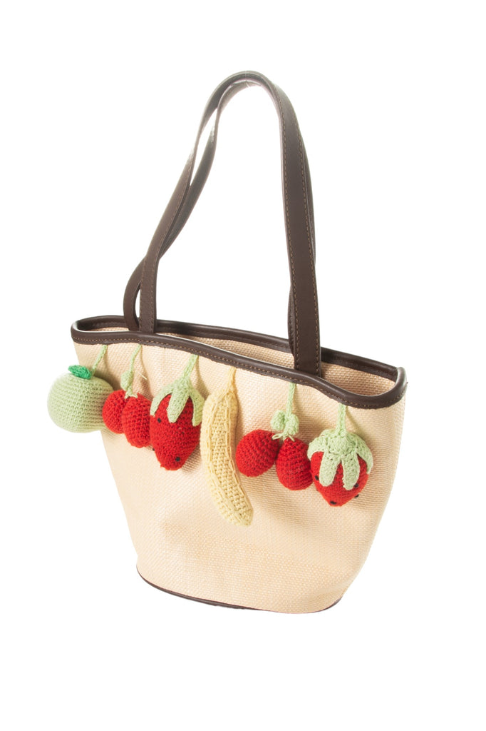 Moschino Fruit Knit Straw Bag - irvrsbl