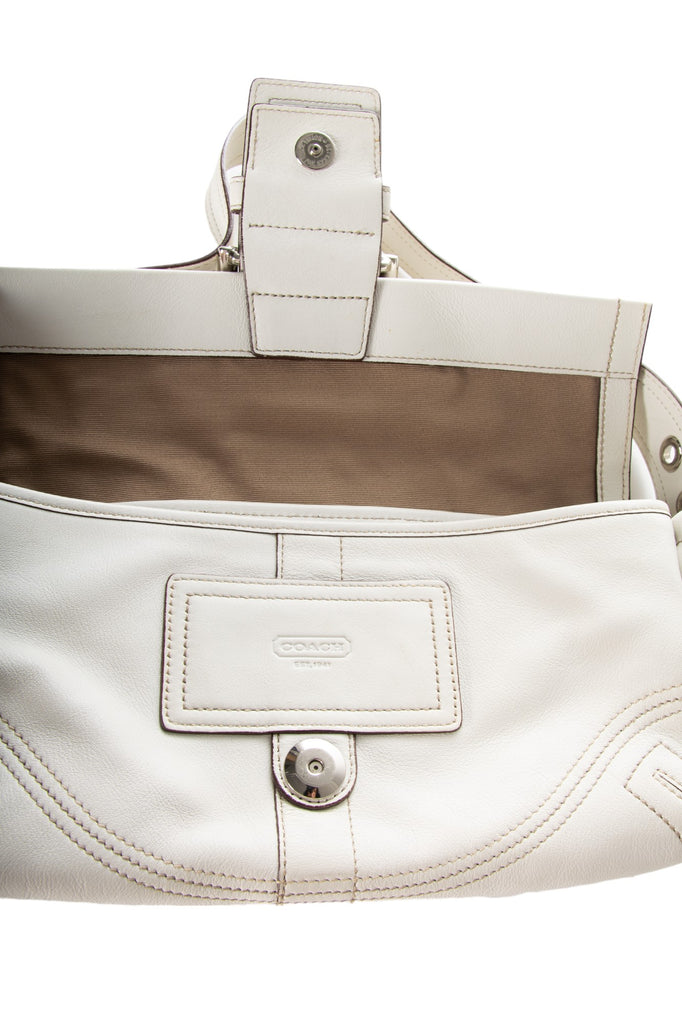 Coach Leather Shoulder Bag in White - irvrsbl