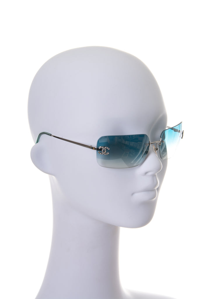 Chanel Swarovski Sunglasses in Blue - irvrsbl