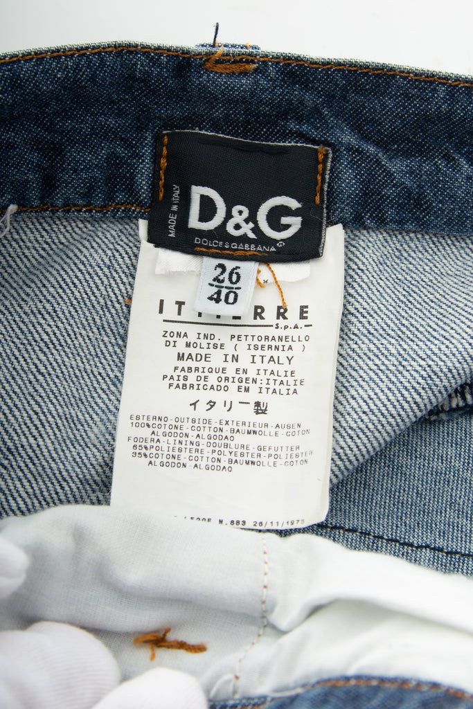 Dolce and GabbanaPatchwork Denim Skirt- irvrsbl