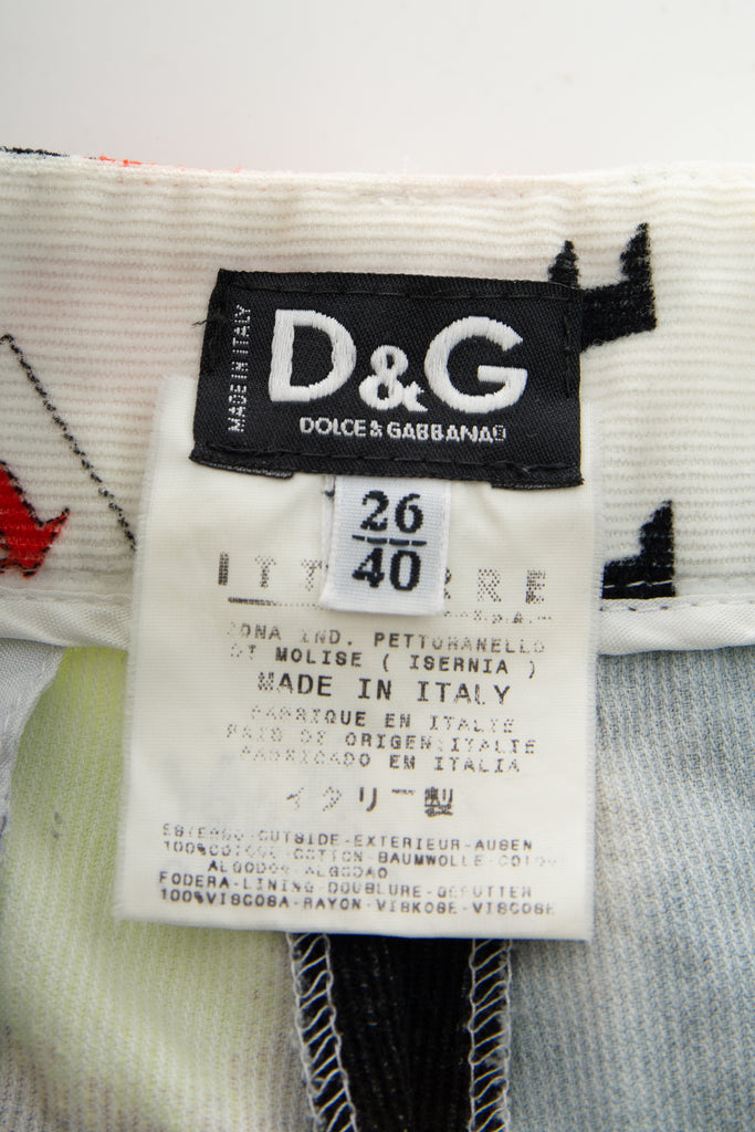 Dolce and Gabbana Printed Corduroy Pants - irvrsbl