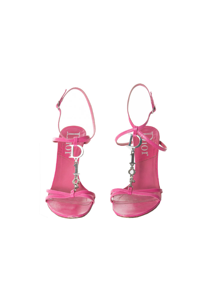 Christian Dior Logo Chain Heels in Pink - irvrsbl