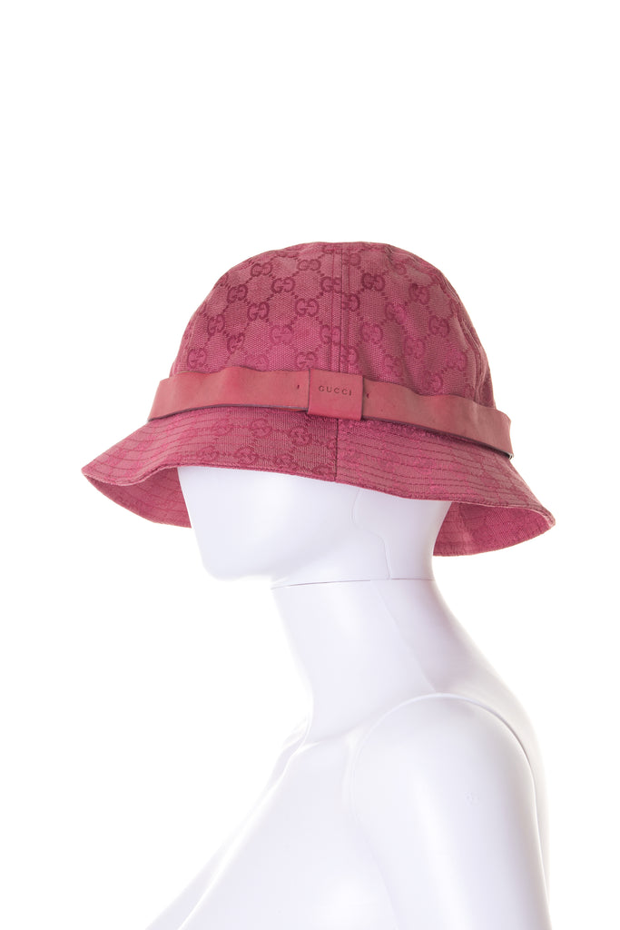 Gucci Pink Monogram Bucket Hat - irvrsbl