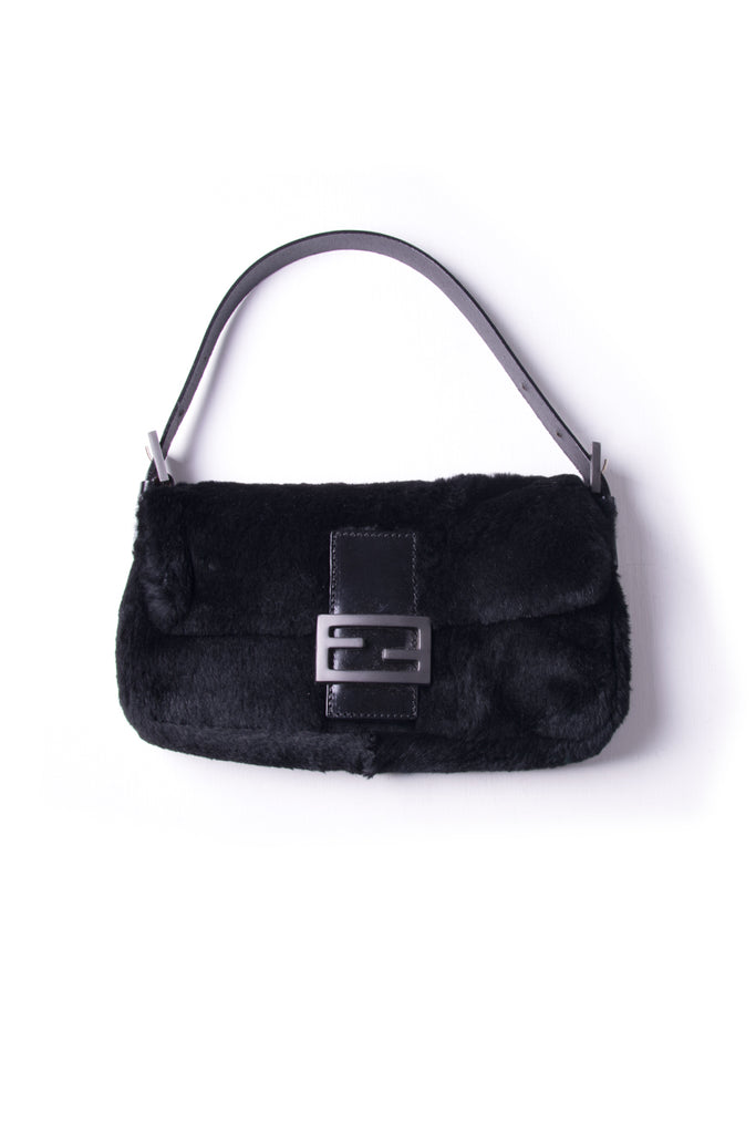 Fendi Rabbit Fur Baguette Handbag - irvrsbl