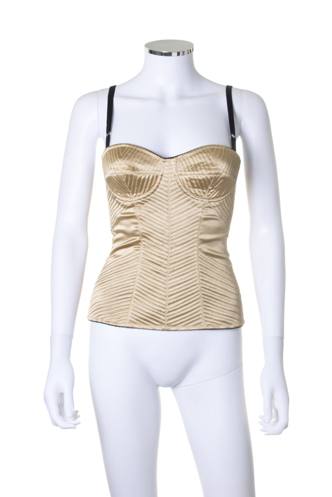 Dolce and Gabbana Champagne Bustier Top - irvrsbl