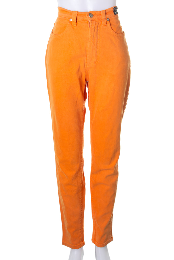Versace High Waisted Jeans in Orange - irvrsbl