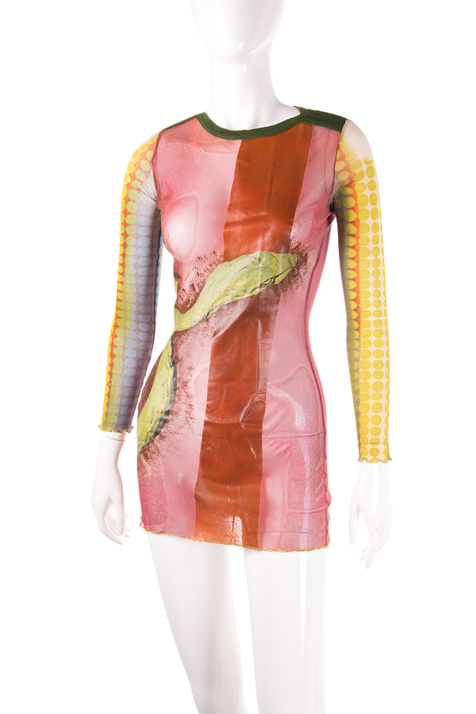 Jean Paul Gaultier Sheer Printed Dress - irvrsbl