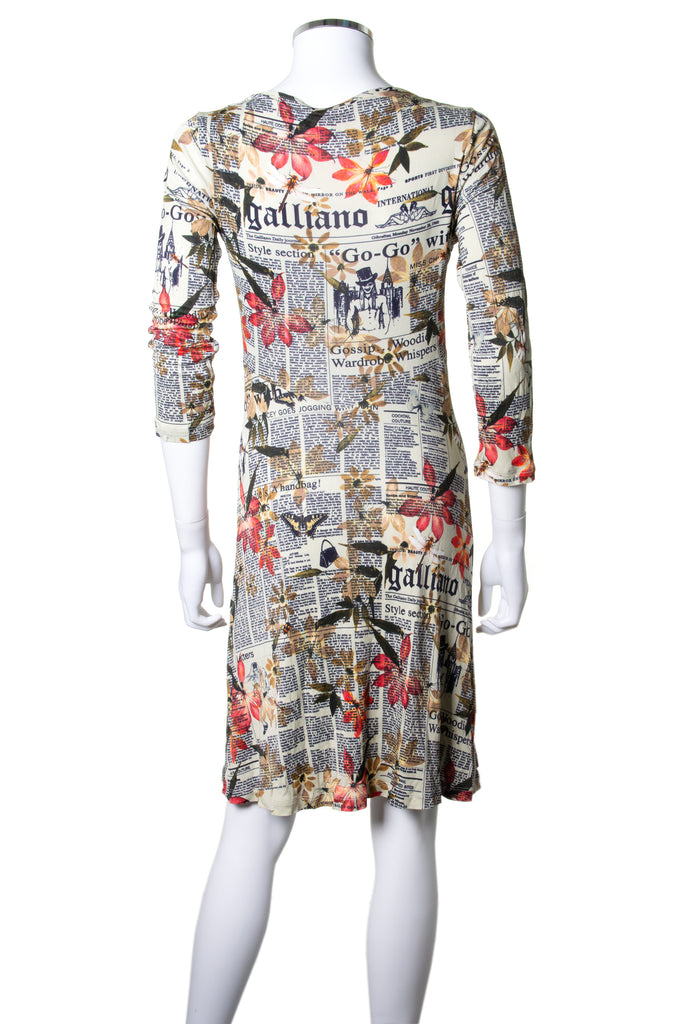 John Galliano Newspaper Print Dress - irvrsbl