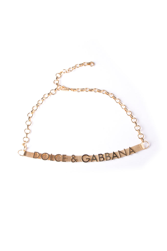 Dolce and Gabbana Gold Lettering Belt - irvrsbl