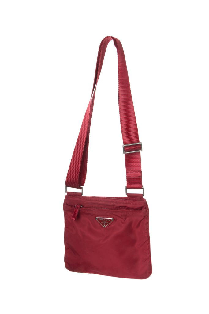 Prada Nylon Messenger Bag in Red - irvrsbl