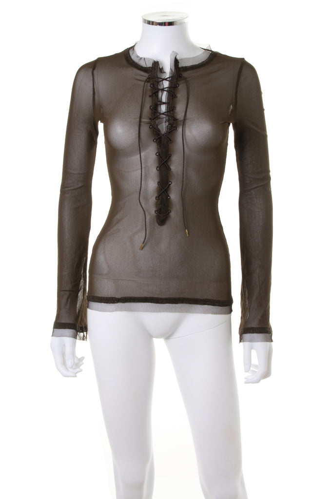 Jean Paul Gaultier Lace Up Mesh Top - irvrsbl