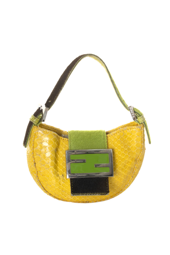 Fendi Python Mini Croissant in Yellow - irvrsbl