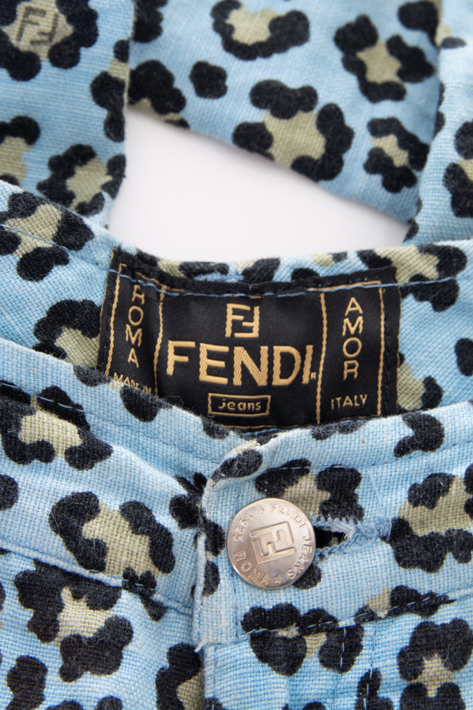 Fendi Blue Animal Printed Jeans - irvrsbl
