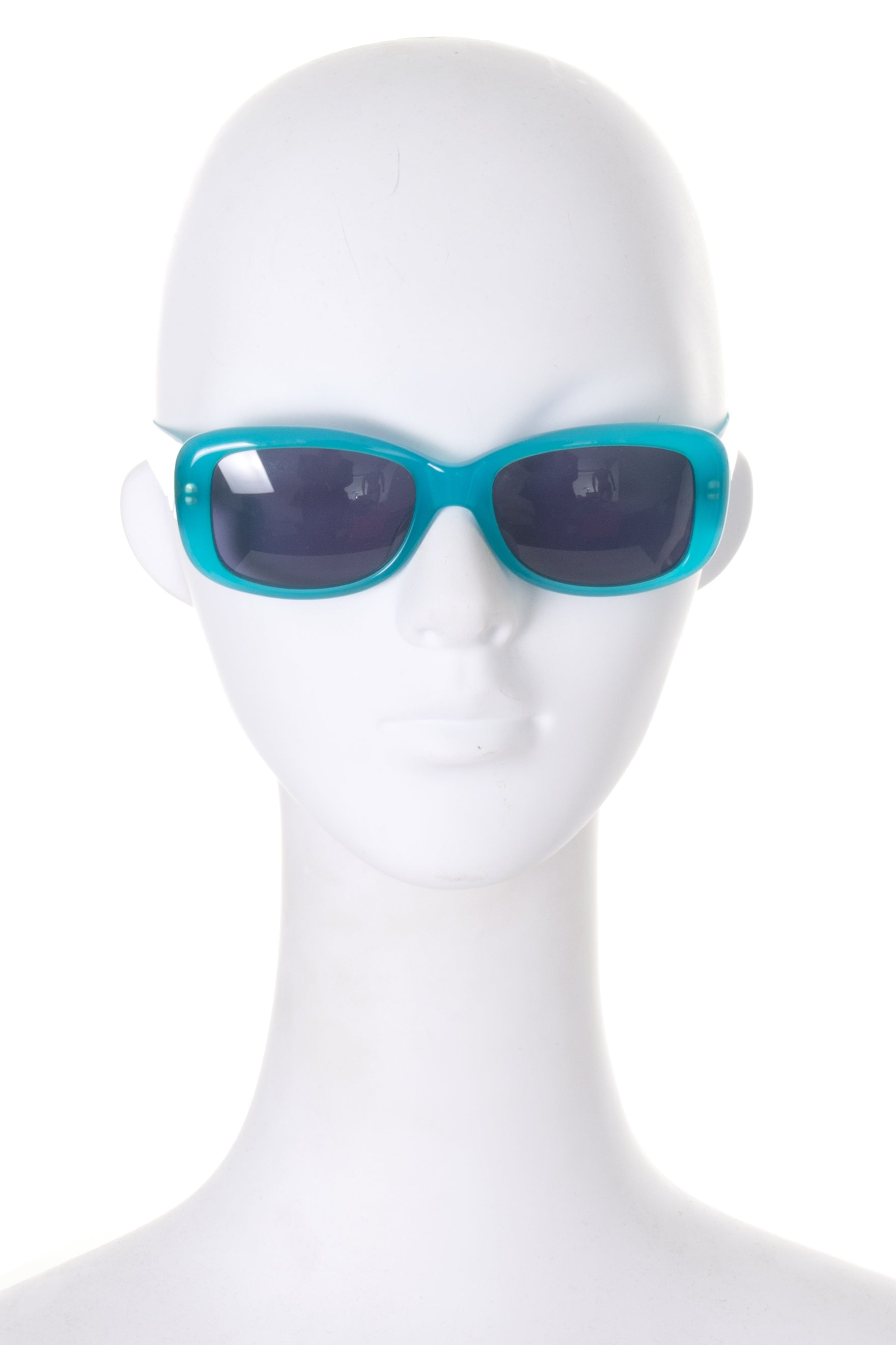 Chanel by Karl Lagerfeld blue lens silver sunglasses, ss 2000 For Sale at  1stDibs