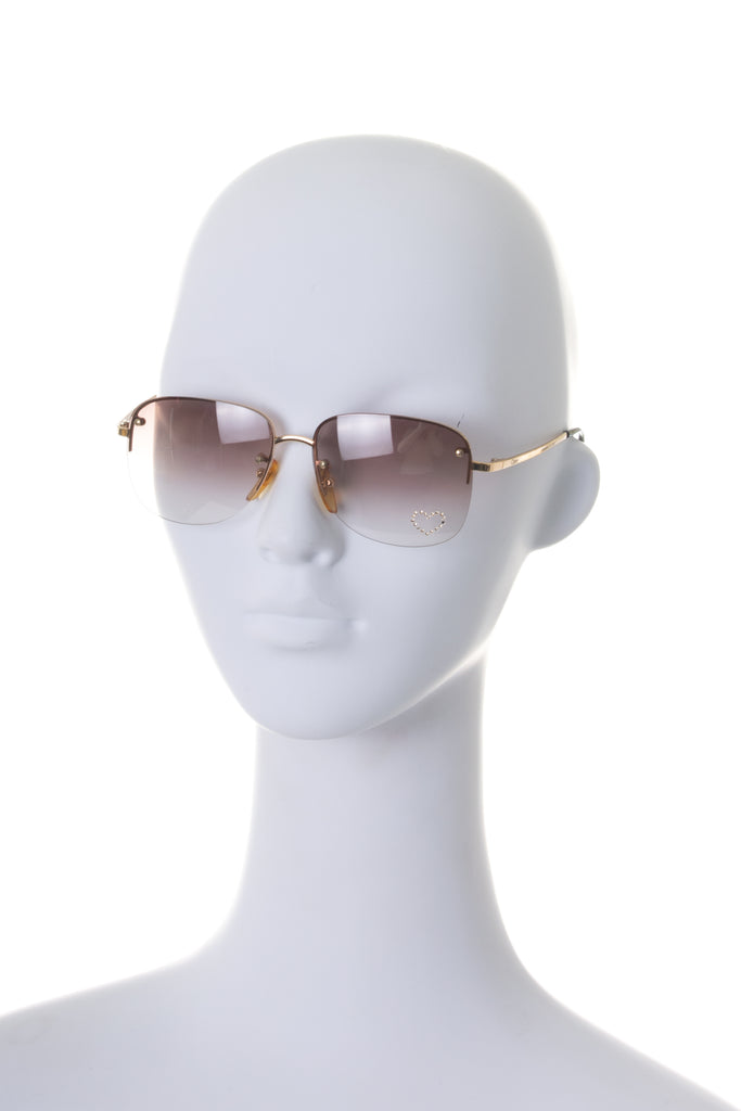 Chloe 1999 Swarovski Crystal Heart Sunglasses - irvrsbl