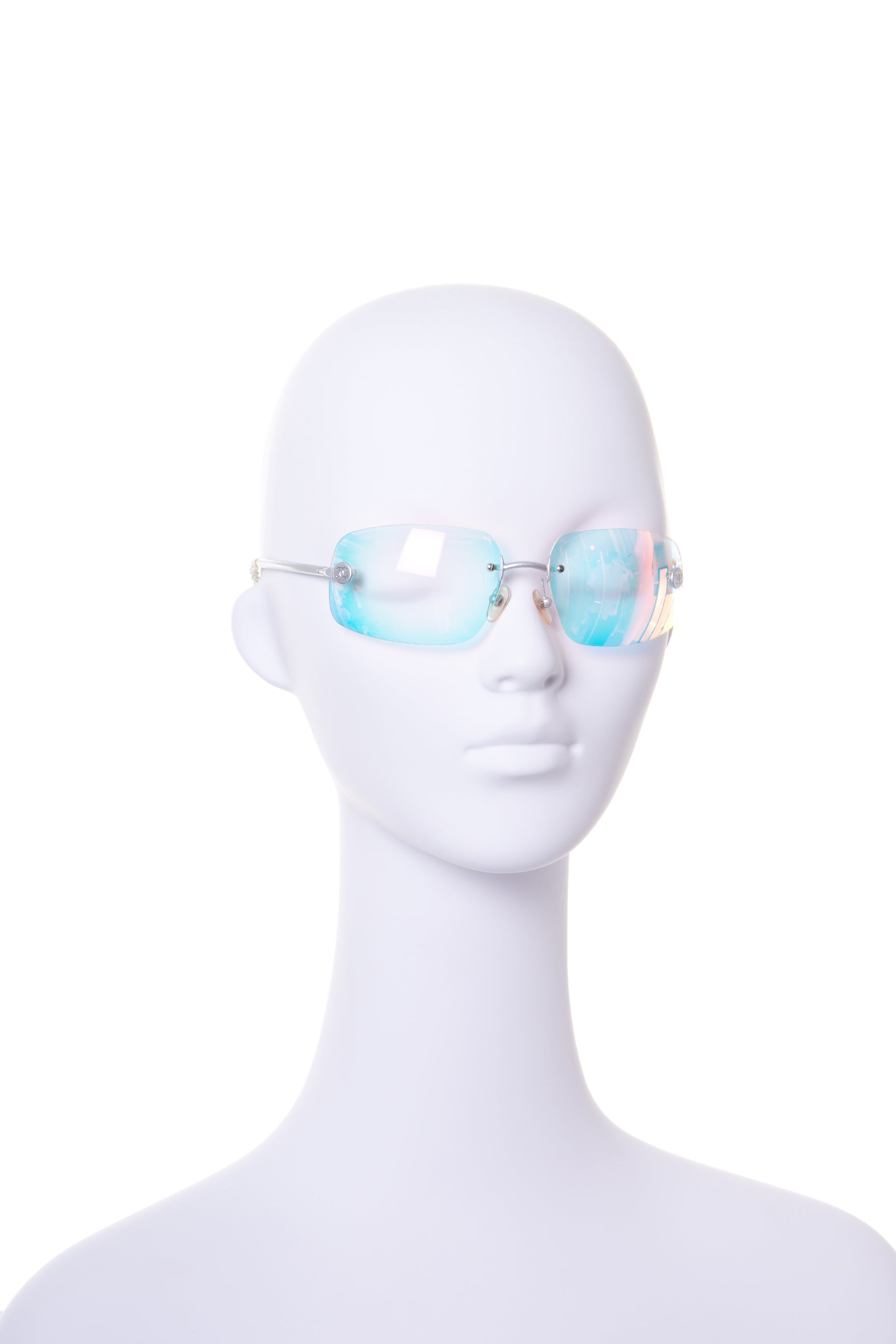 chanel blue glasses vintage