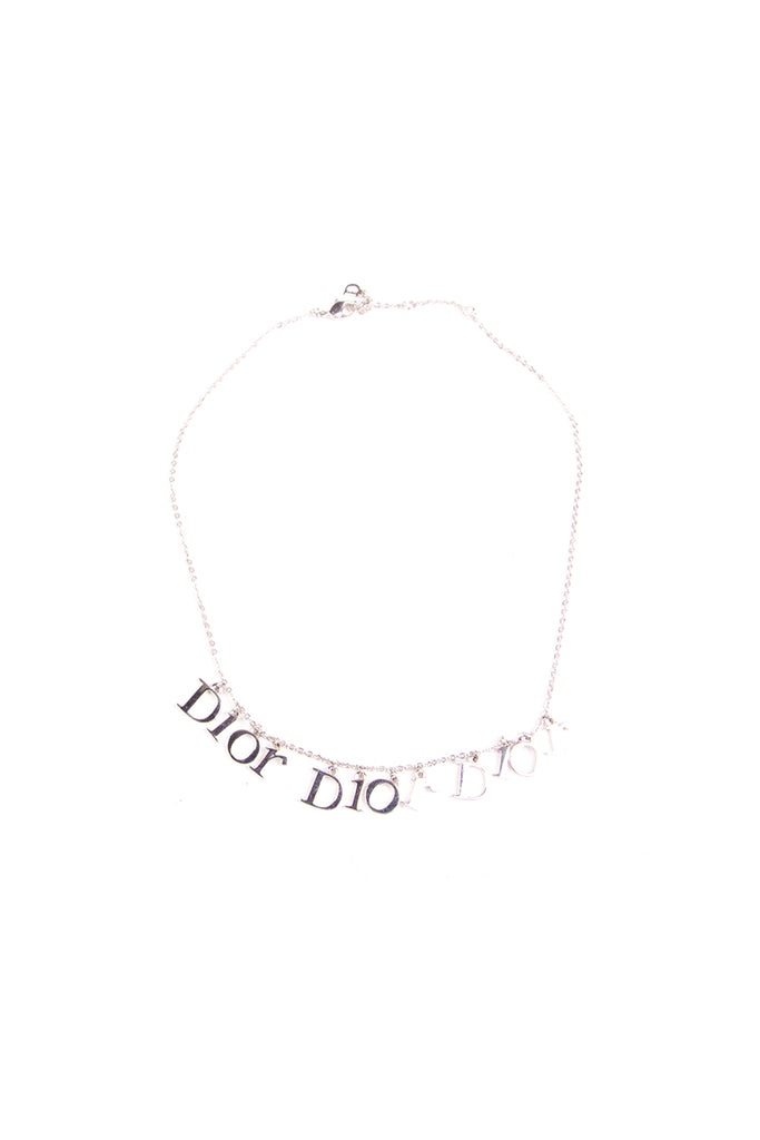 Christian Dior Silver Toned Logo Necklace - irvrsbl