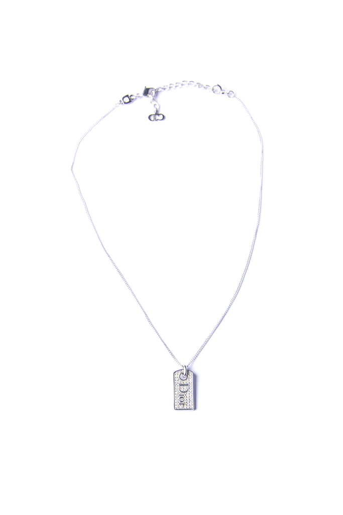 Christian Dior Rhinetone Dog Tag Necklace - irvrsbl