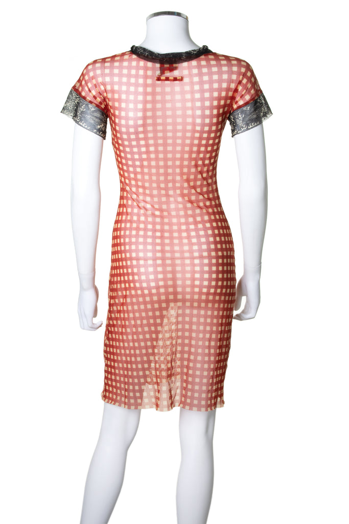 Jean Paul Gaultier Check Mesh Dress - irvrsbl